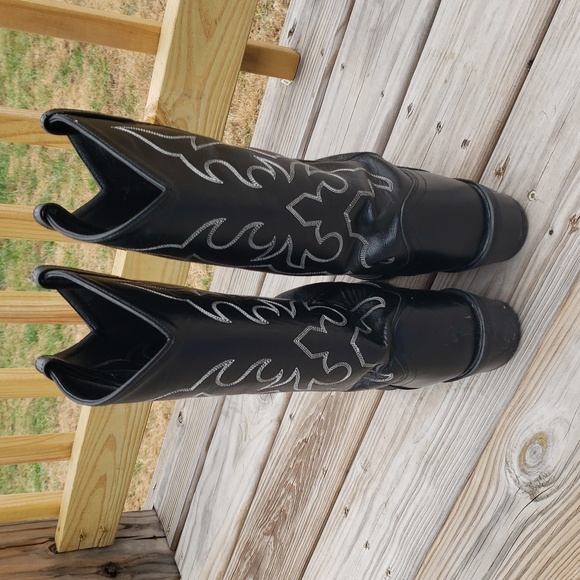 Old West Mens Trucker Leather Western Work 13" Boots Soft Toe Size 10 EE Cowboy - Picture 3 of 17